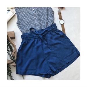 Paper Bag High Waisted Tie-Up Shorts